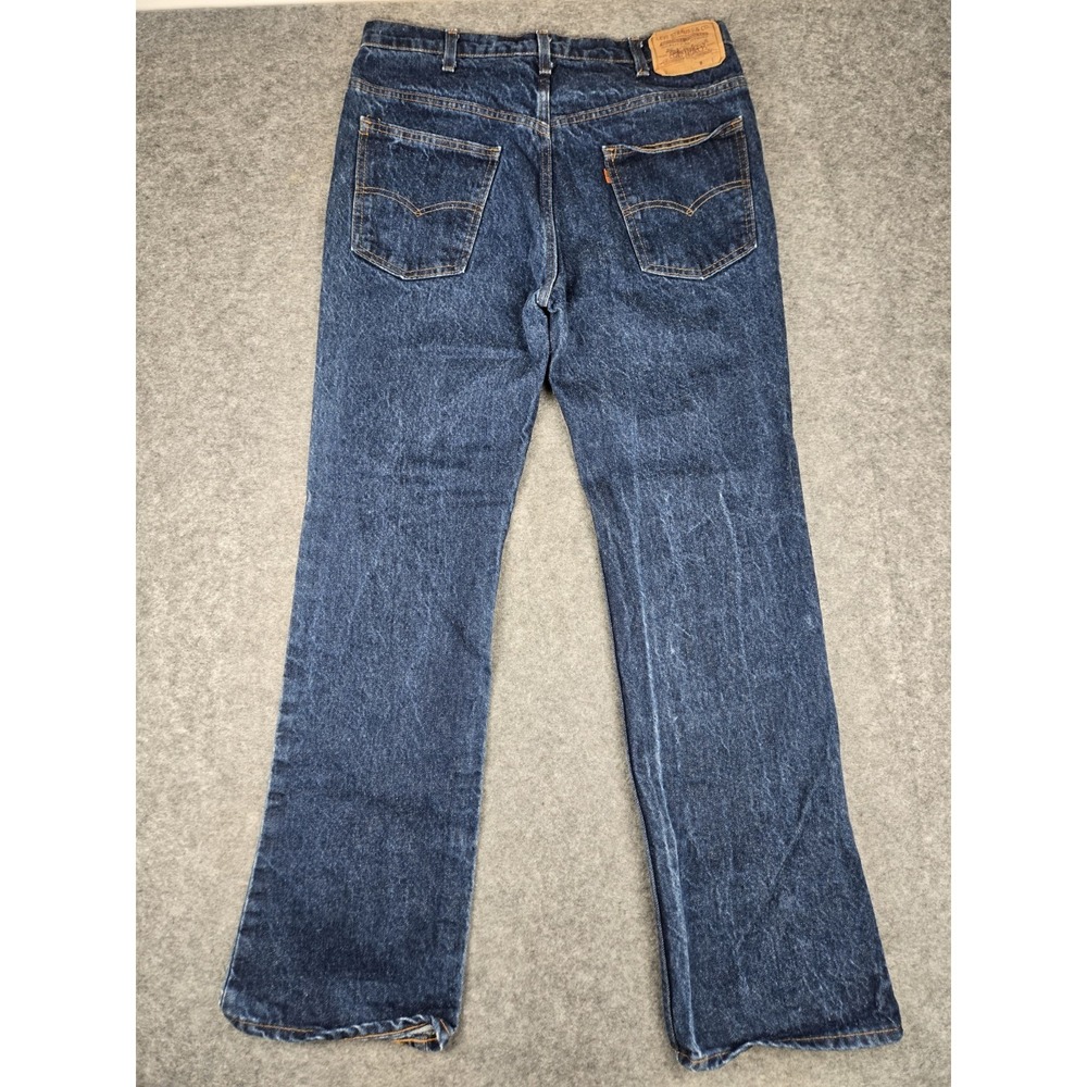 Vintage Levis 20517 0217 Jeans Men's 36x32 Dark Wash Bootcut Orange Tab 1985 USA - Picture 10 of 10